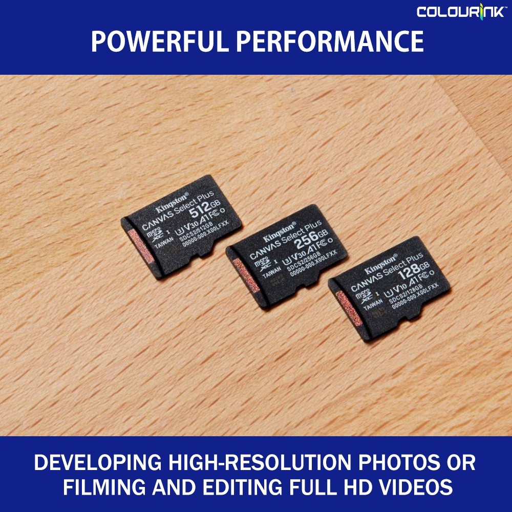 Kingston Canvas MicroSD Memory Card Class 10 UHS-I 32GB 64GB 128GB 256GB for Smartphone CCTV Camera Action Cam