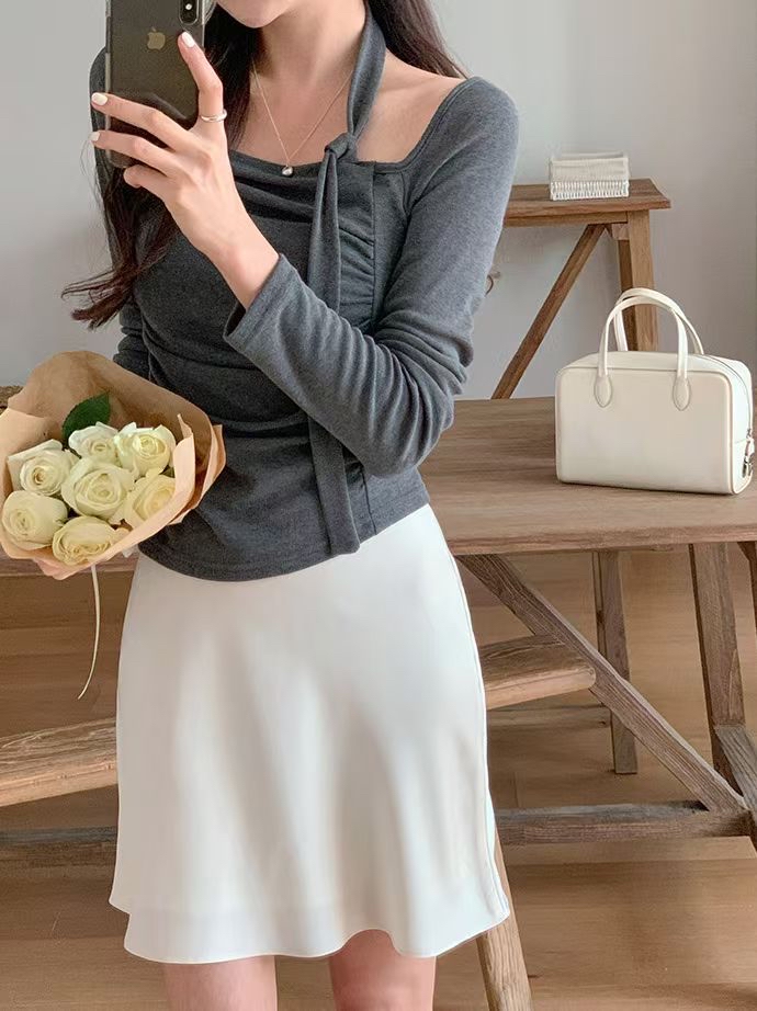 ♥︎ Serene Satin Midi Skirt