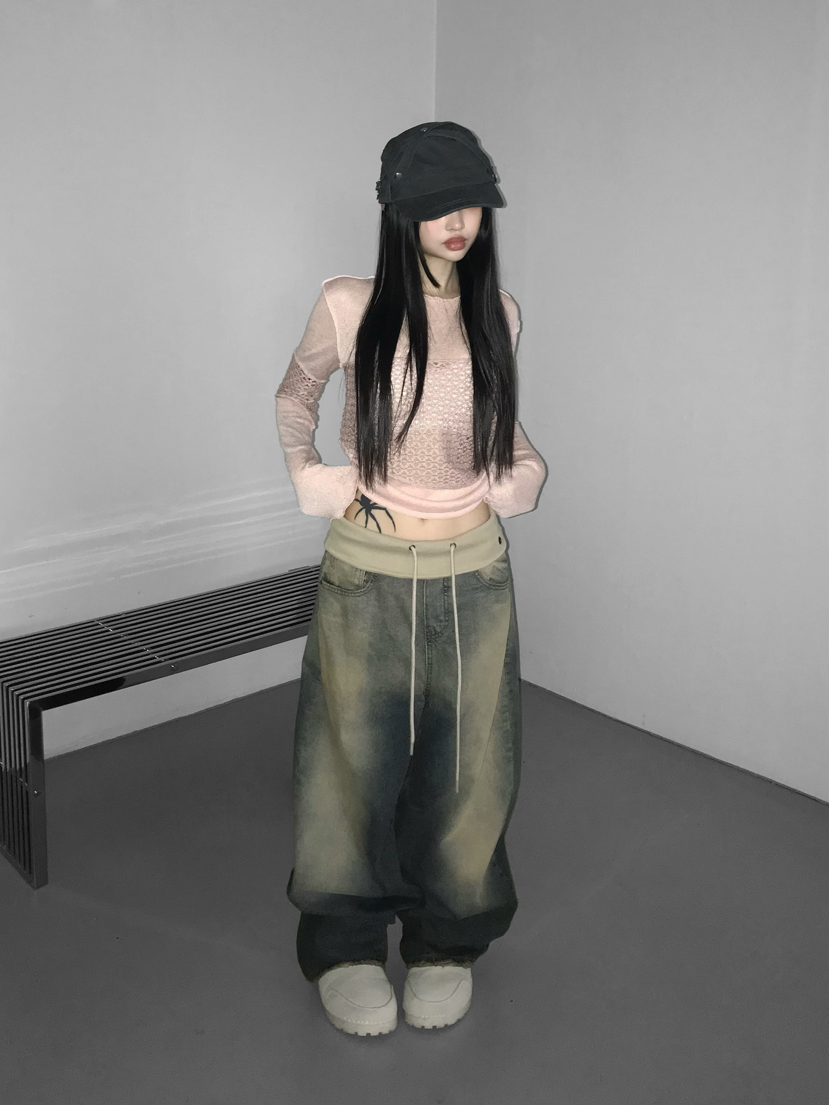 Asymmetrical Sheer Knit Top