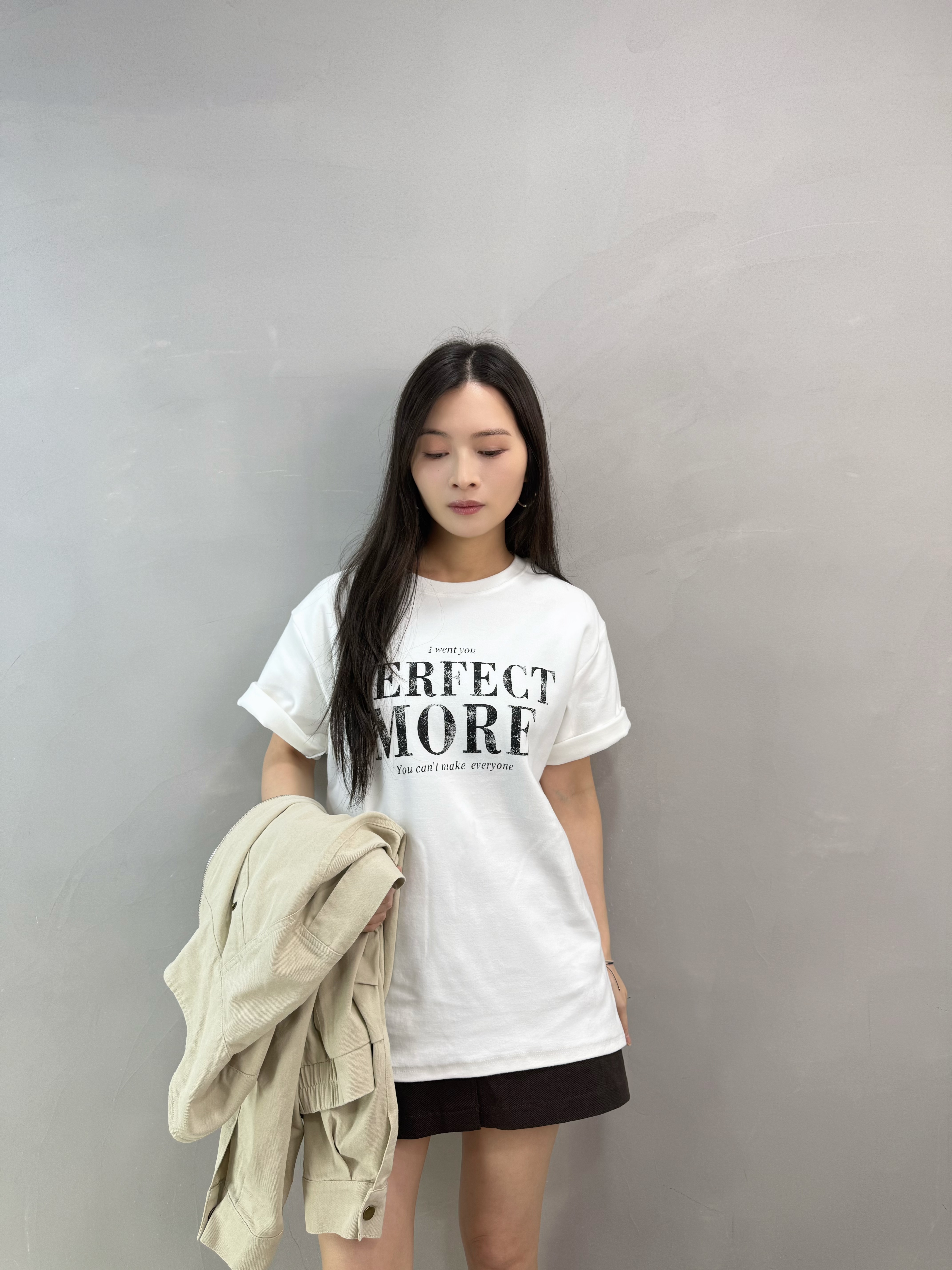G04 刷色字開叉磨毛Tee