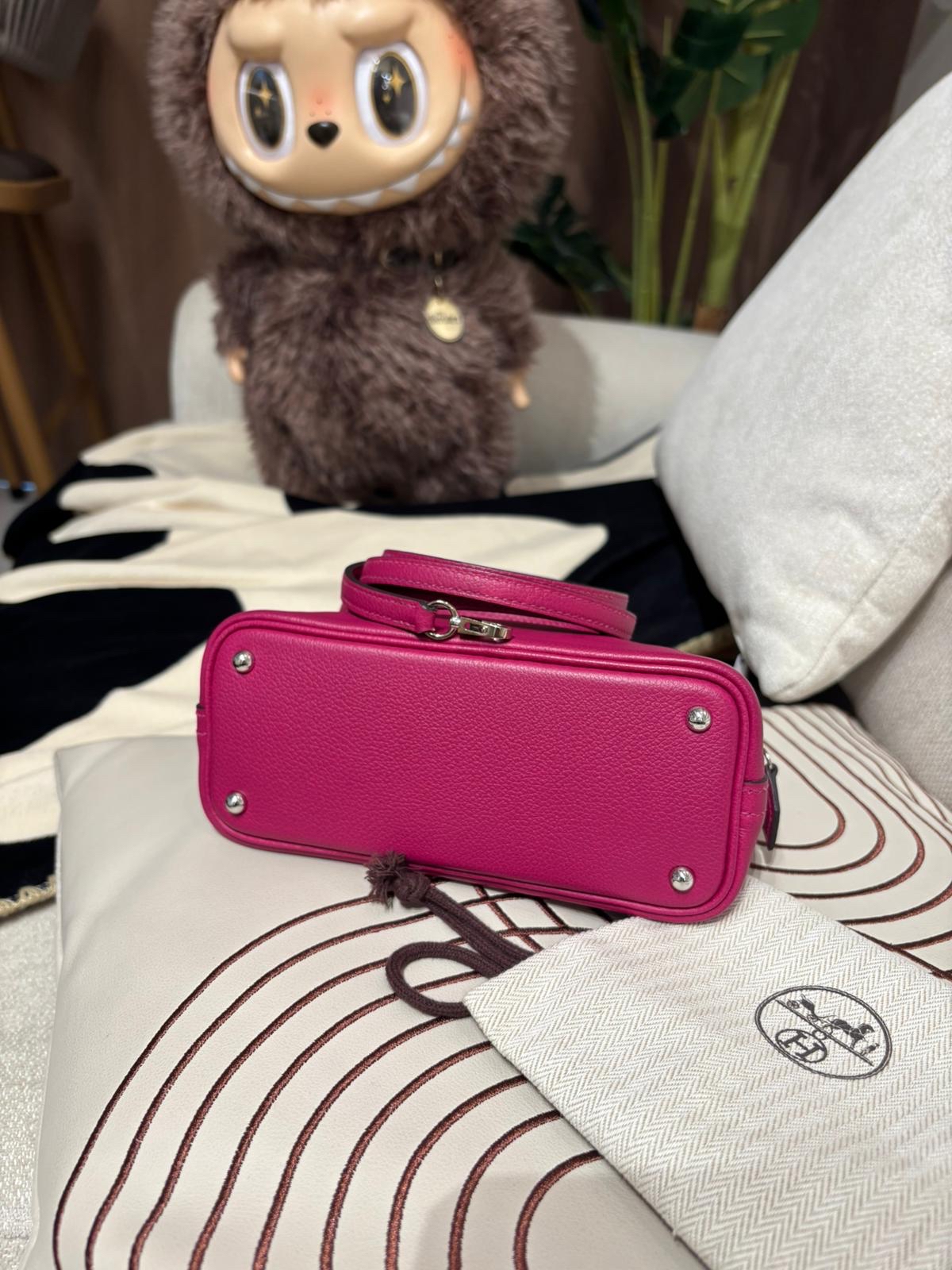 Hermes mini bolide,STAMP C ,L3 玫瑰紫色EverColor牛皮  100%Authentic ,95%new ✅收據✅strap ✅dust bag✅盒