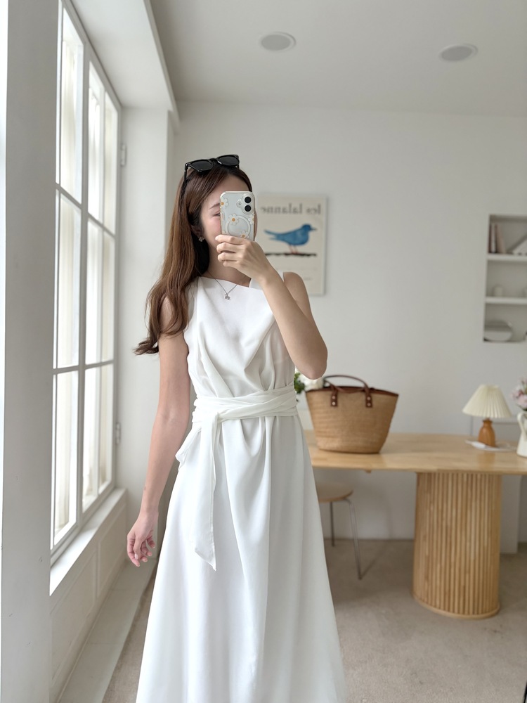 Athena Drape Dress (White)