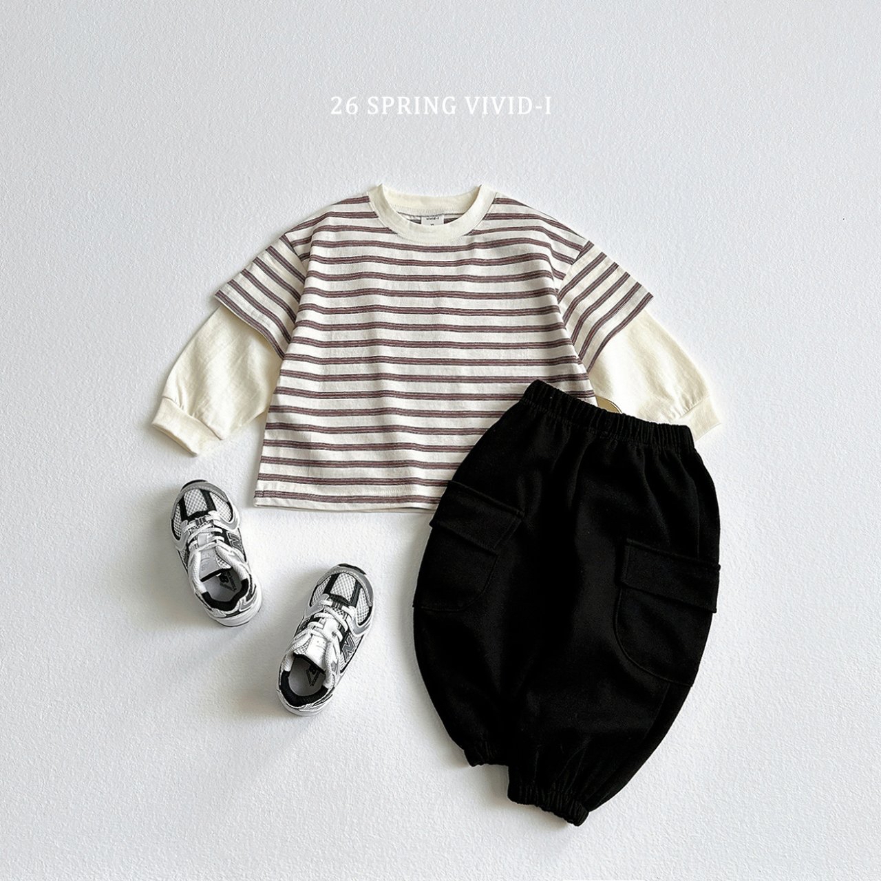 🌸預訂 韓國直送🌸🇰🇷VIVIDI四色標籤寬鬆工裝束腳運動褲