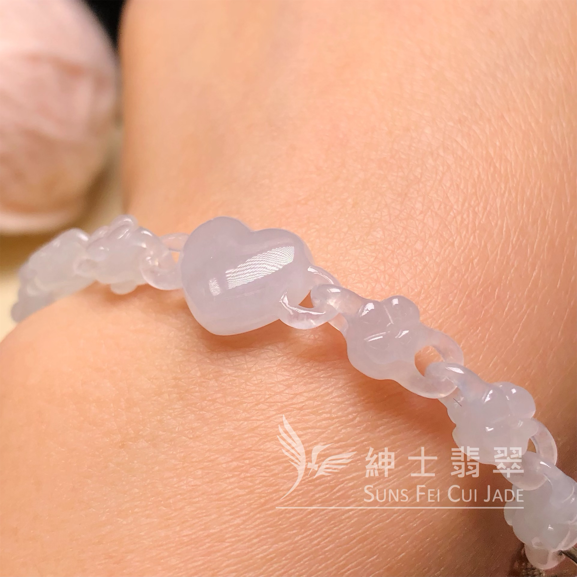 CA00682 心心玉連銀手鏈