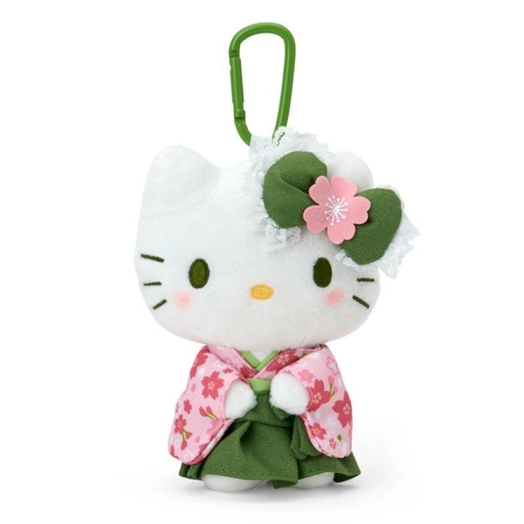 【日本】Hello Kitty 毛絨公仔環保袋（抹茶和服）