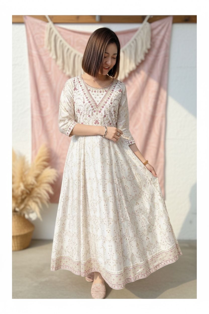 1662 Pearl White X Pink Emb. 12-cloth 4-Rope OP 49"