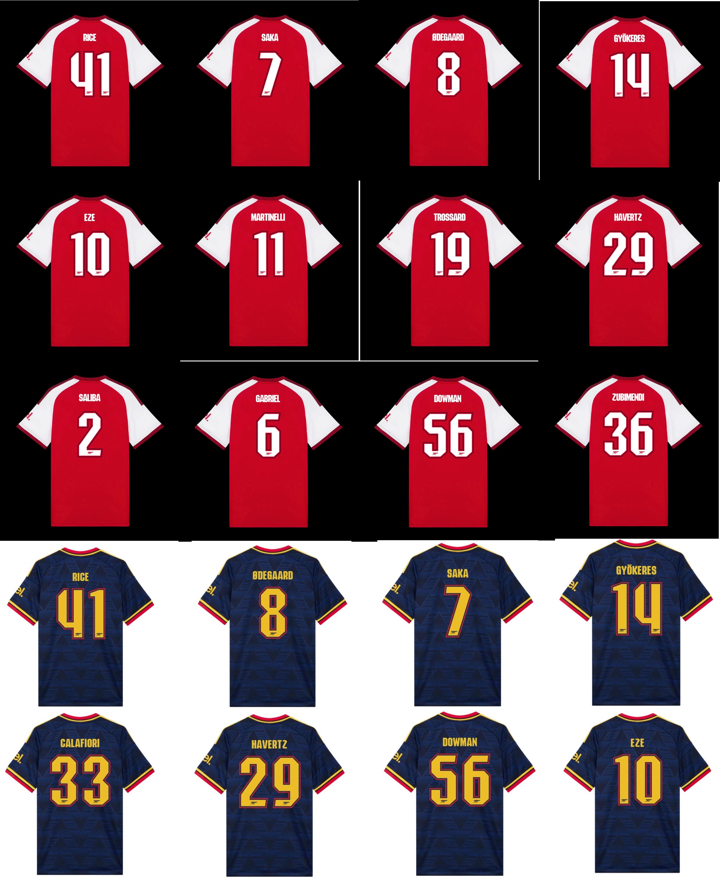 阿仙奴2026-27主場/作客杯賽字 (內有多選，不是球衣)