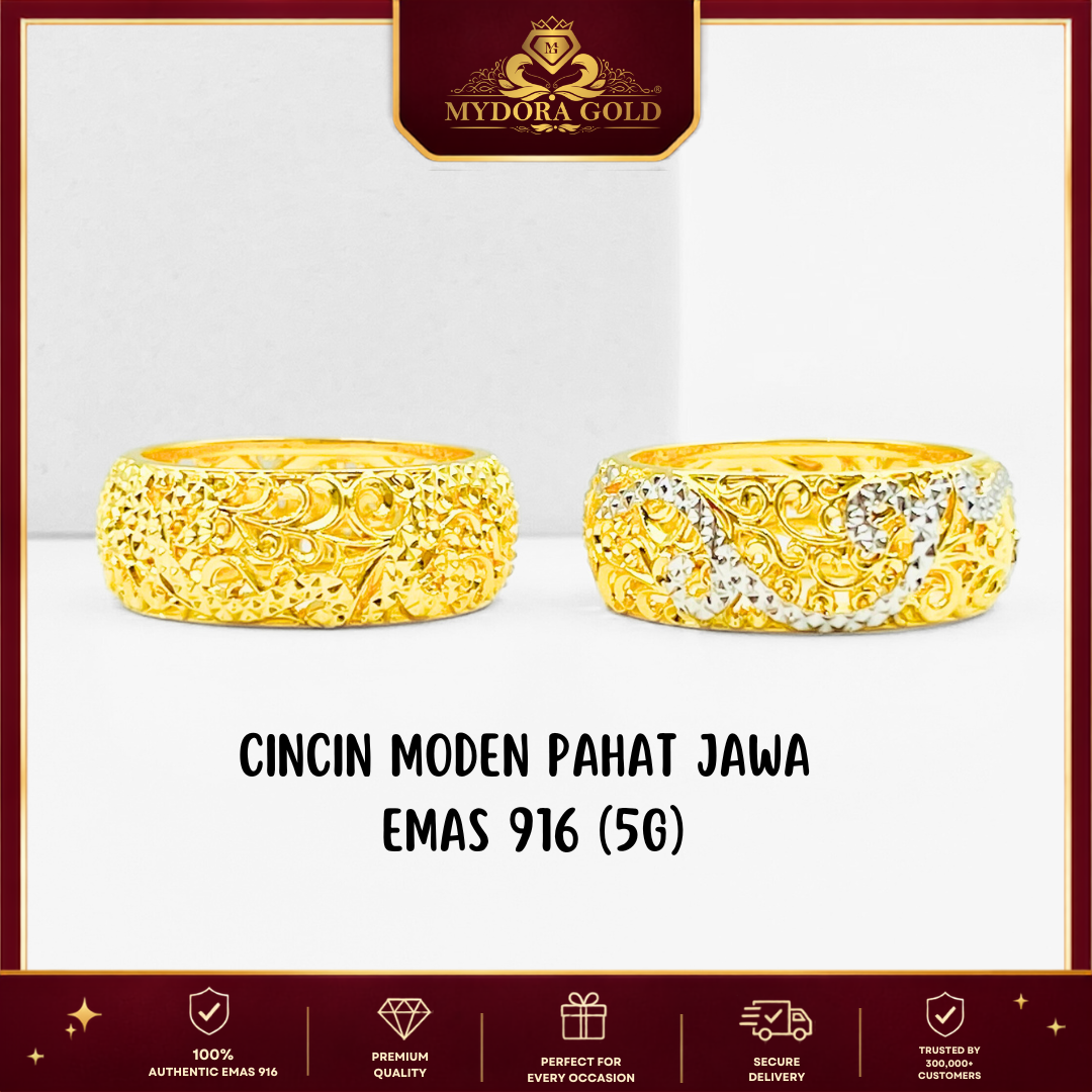 MYDORA Cincin Moden Pahat Jawa (5G) l EMAS 916/22K