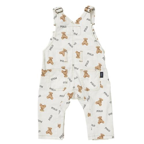 🇯🇵預訂 日本直送🇯🇵Polo Baby標誌小熊滿印斜紋牛仔吊帶工人褲