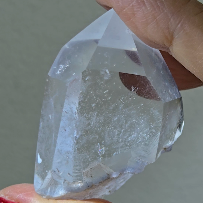 Dumortierite point with baby blue fibrous needles - DM37