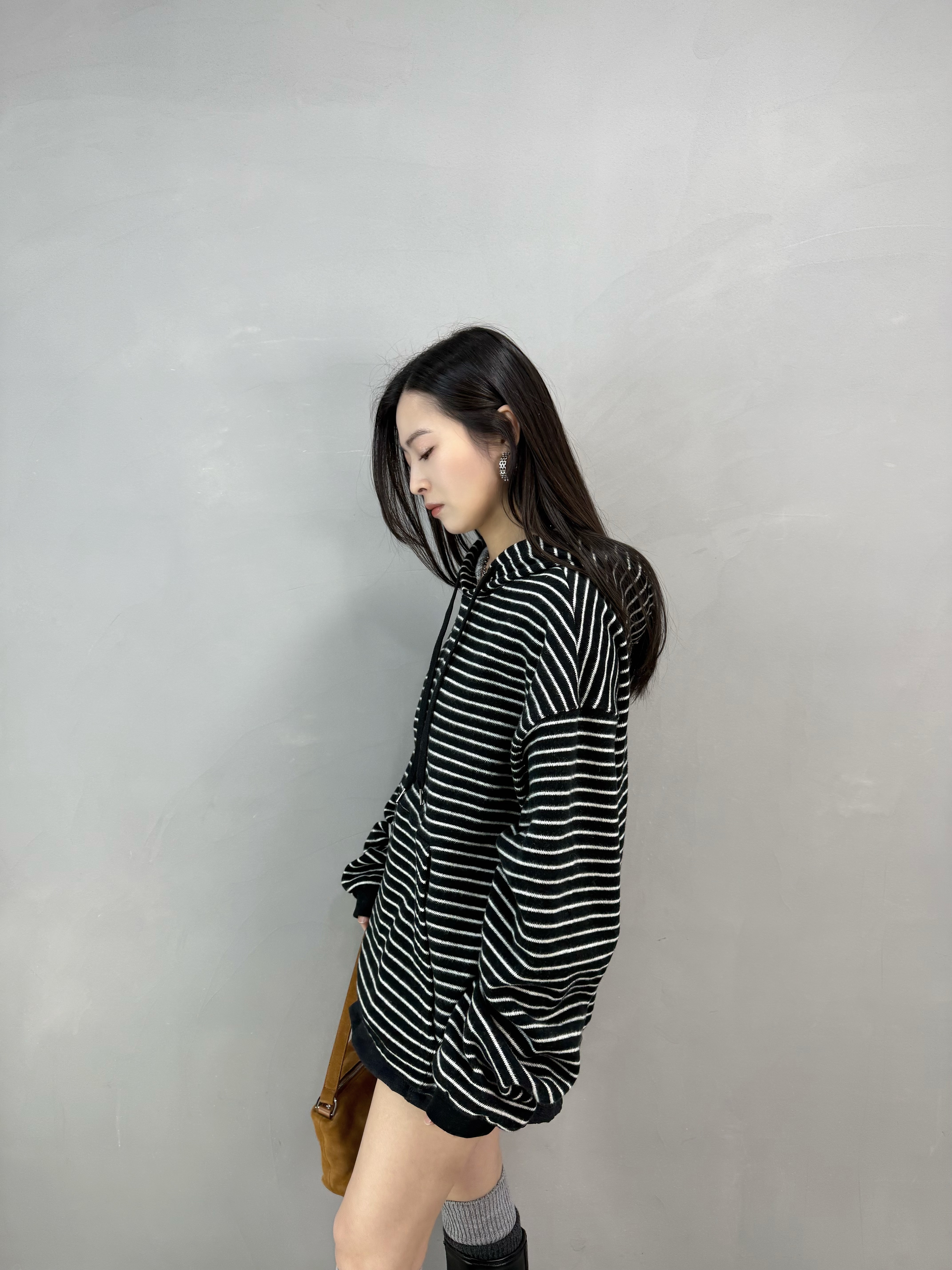 D62 絨毛橫間有帽衛衣