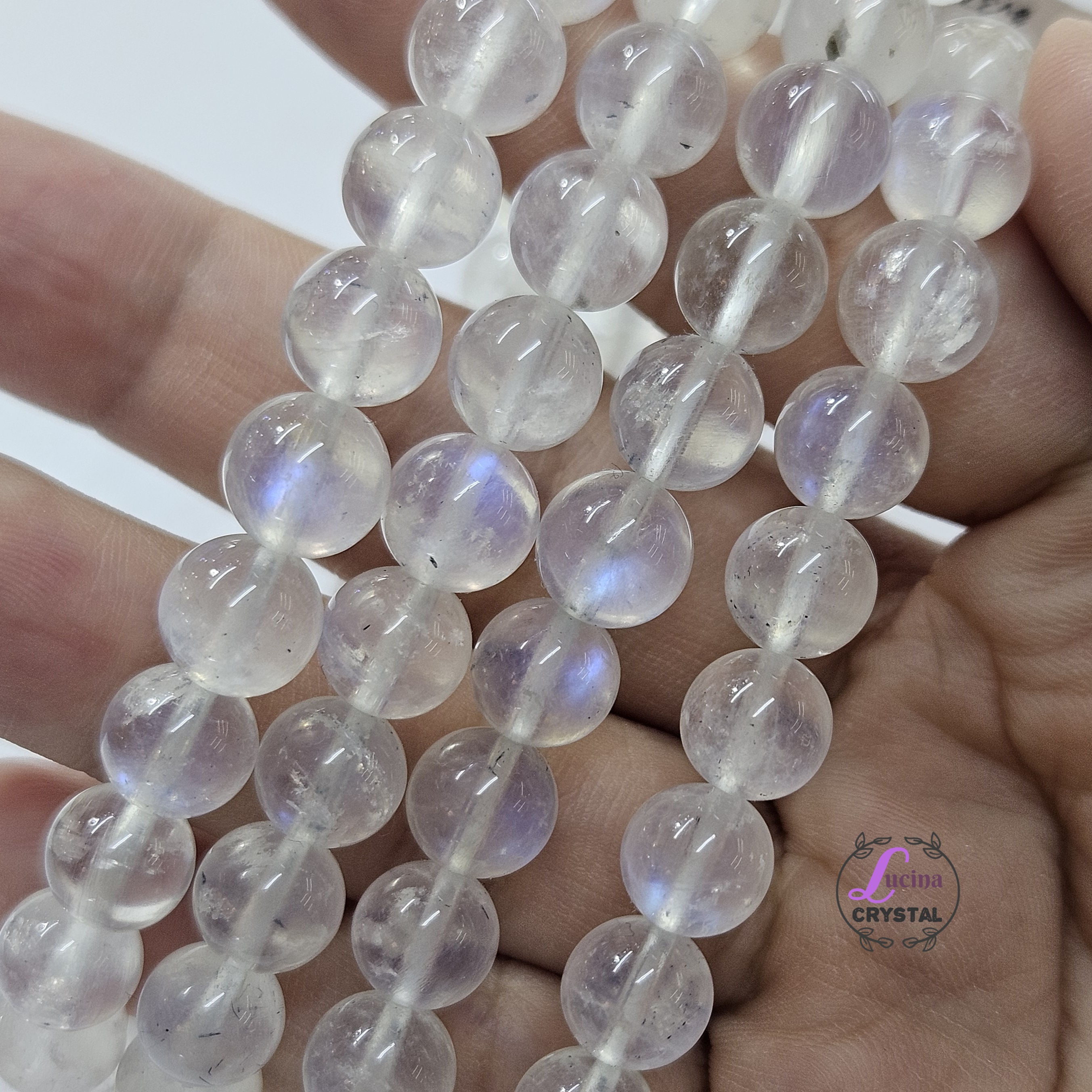 (Co#v3718)8mm+藍光月亮石手串手鏈/Moonstone Bracelet