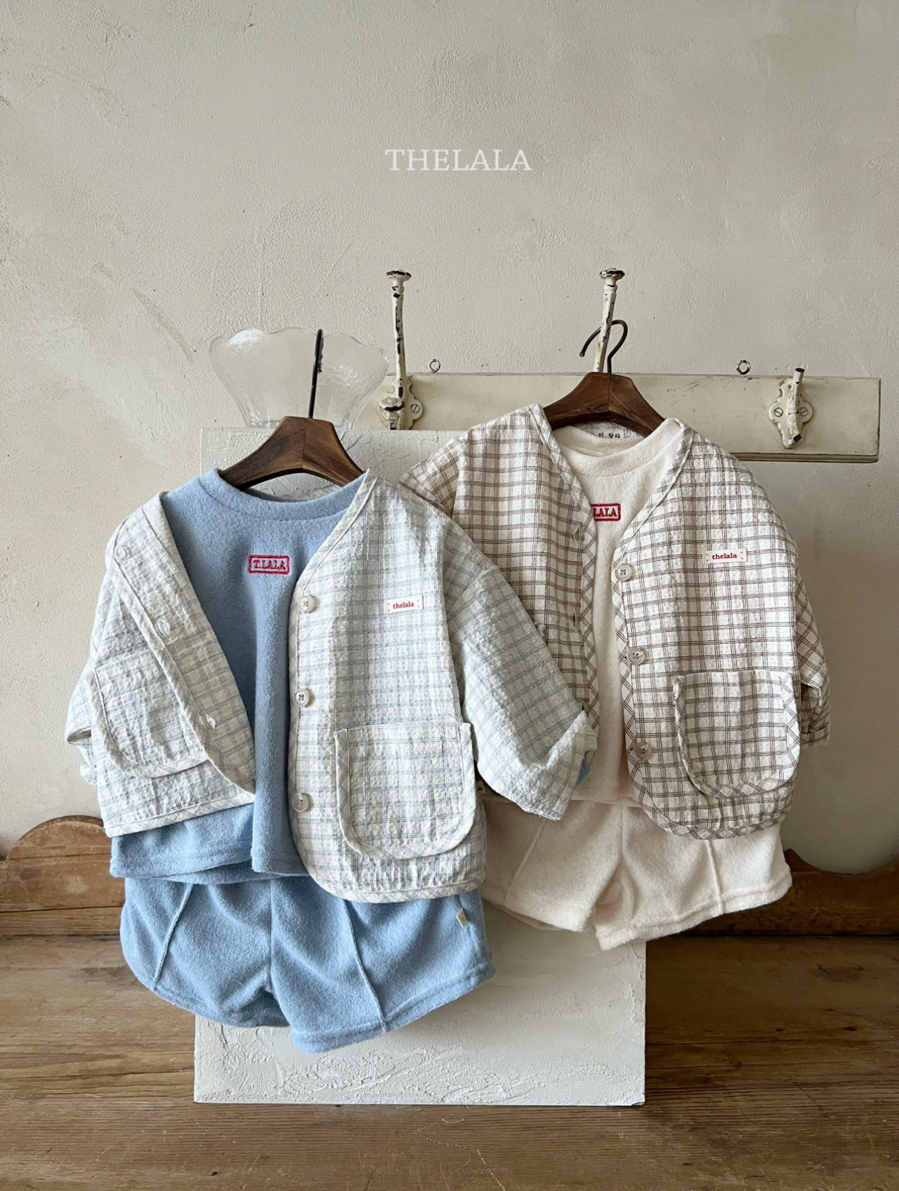 🌸預訂 韓國直送🌸🇰🇷THELALA兩色標誌刺繡章毛巾料上下套裝