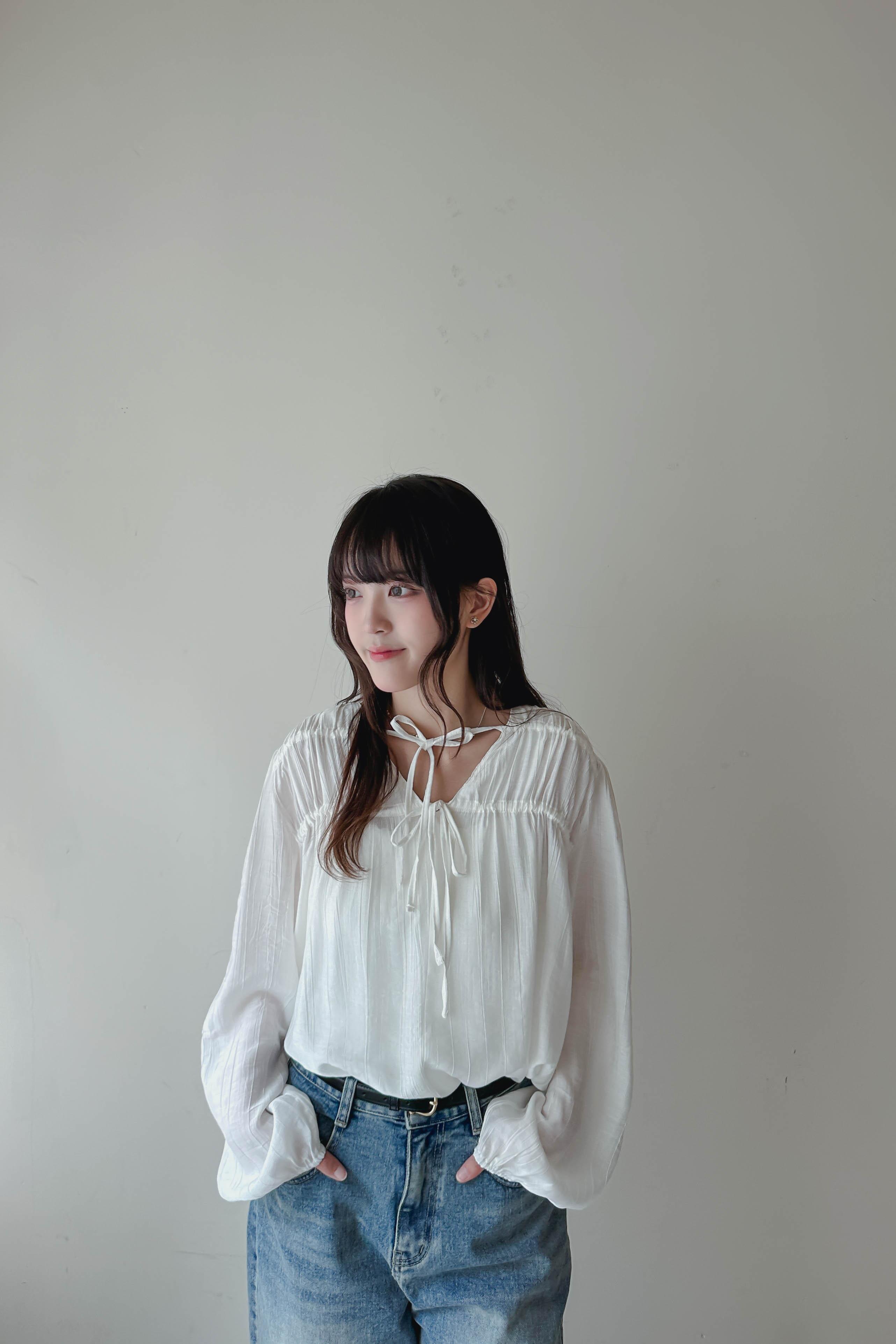 氣質天絲綁帶薄長Top (三色入)