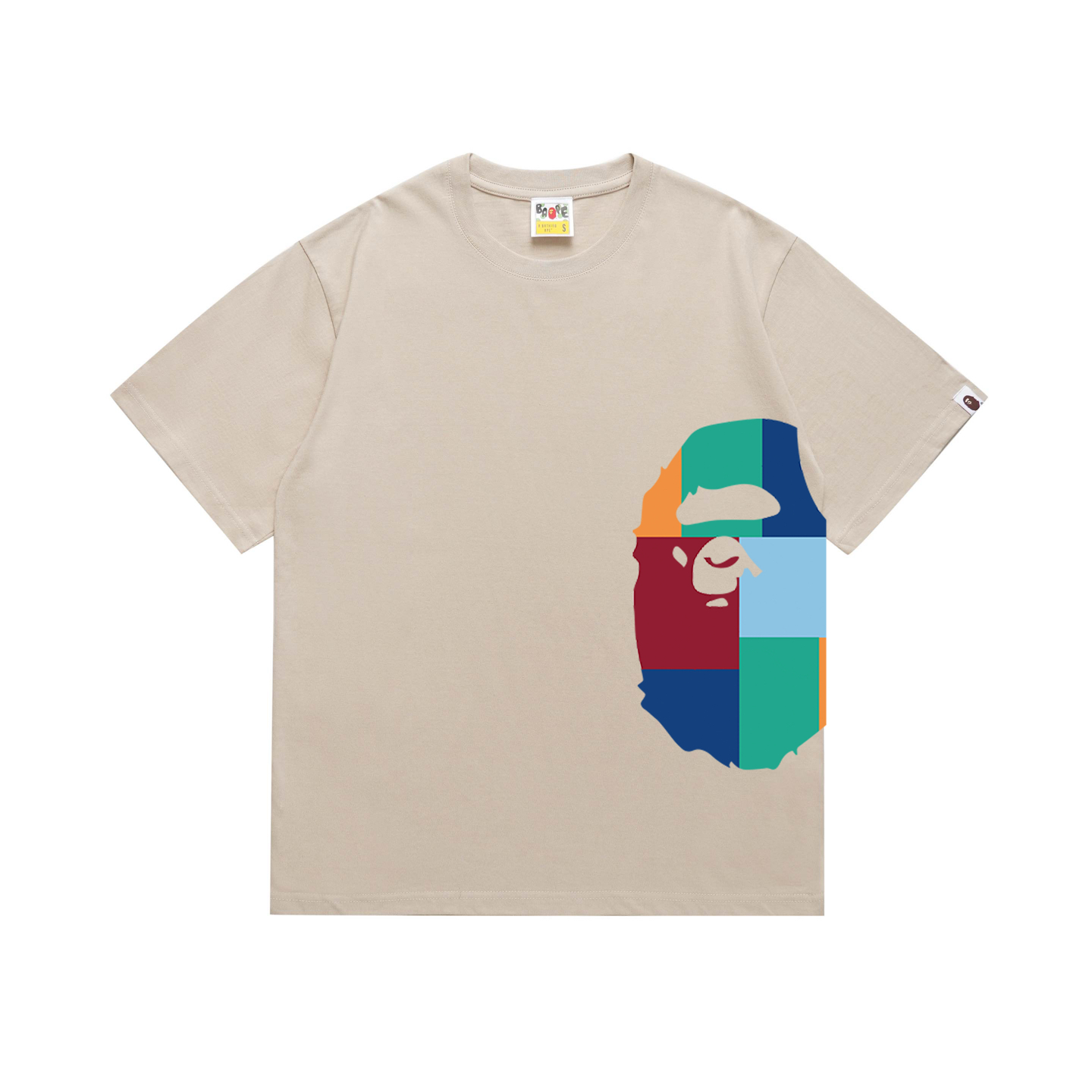 Bape Color Block Side Big Ape Head Tee