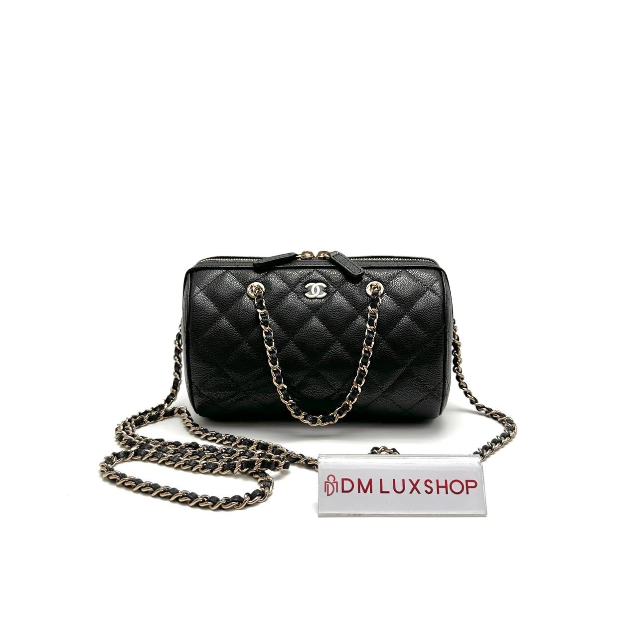 Chanel Black Caviar 26S Bowling Bag (Microchip)