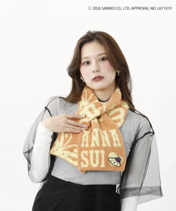 日本預訂📍日本Anna Sui x 布甸狗得意系列 - 交叉款頸巾 不包郵