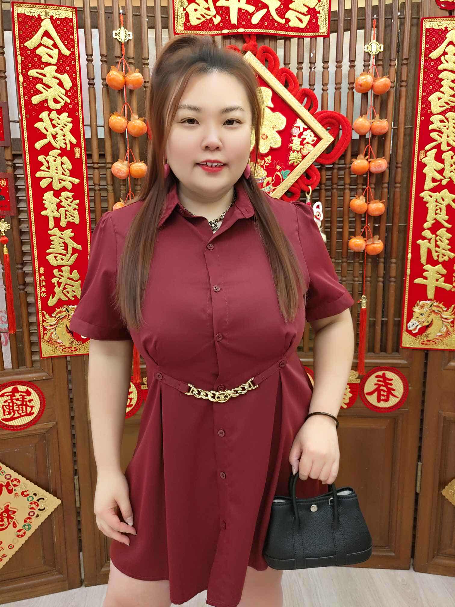 DBD07 TW#36321 金链可折设计连衣裙