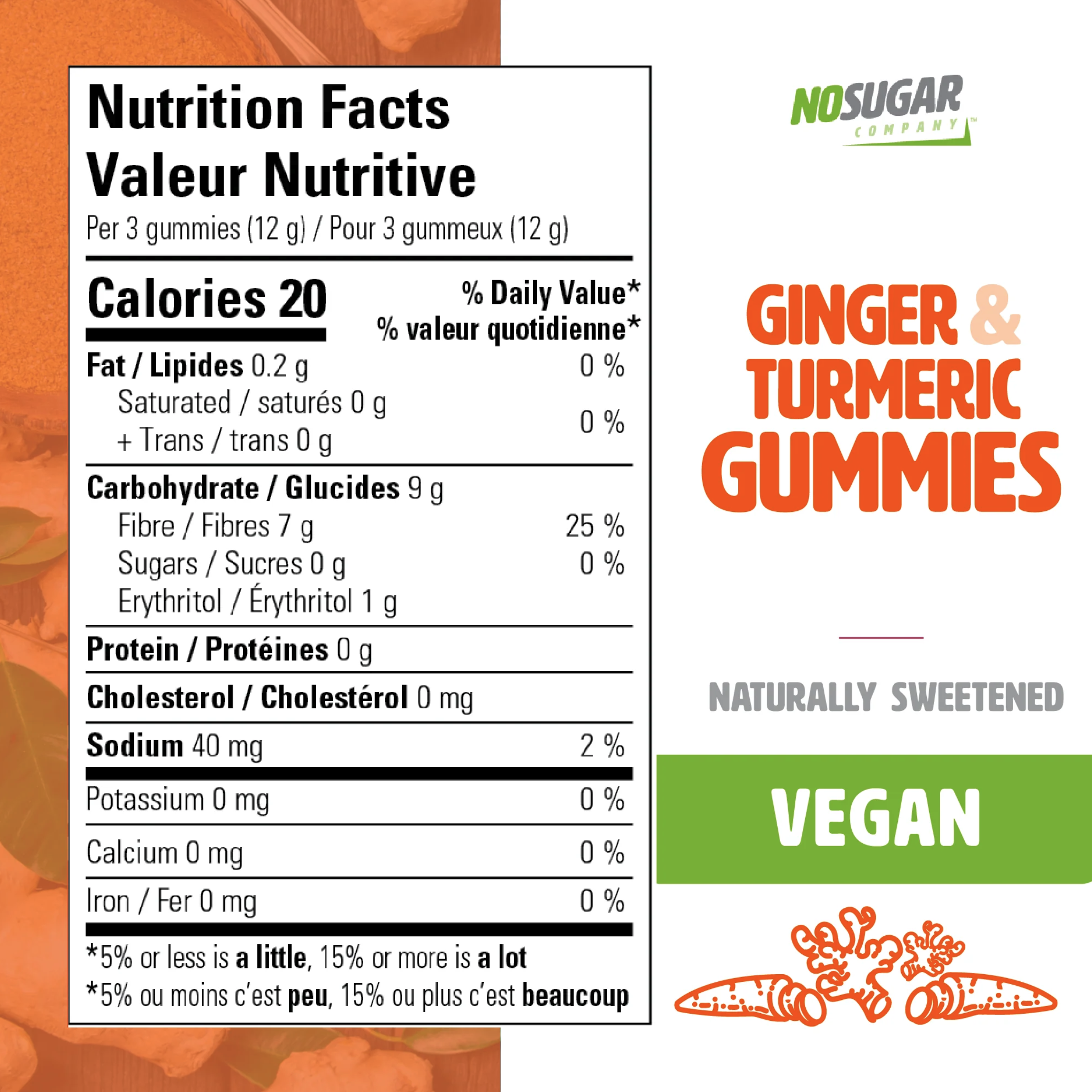 無糖薑黃薑根軟糖（Ginger Turmeric Gummies） (2樽裝 每樽90粒）