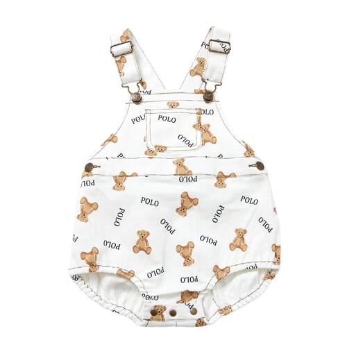 🇯🇵預訂 日本直送🇯🇵Polo Baby小熊滿印吊帶工人包屁褲