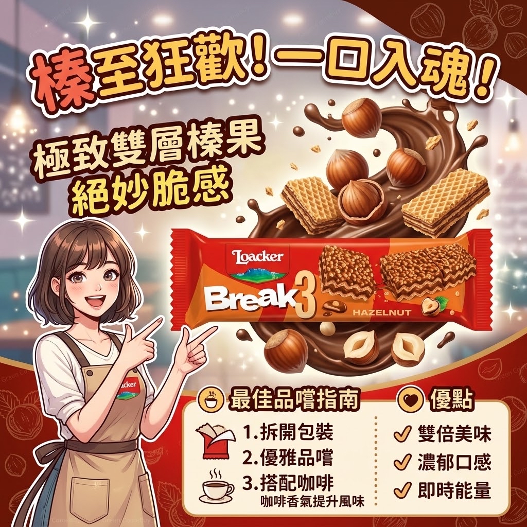 萊家 Break 3 榛果威化餅