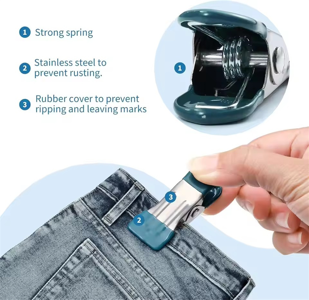 20x 不鏽鋼雙色曬衣夾 雙頭浸膠【不帶扣】 粉/藍/綠/黑/紅5色各4個混裝 UB0259