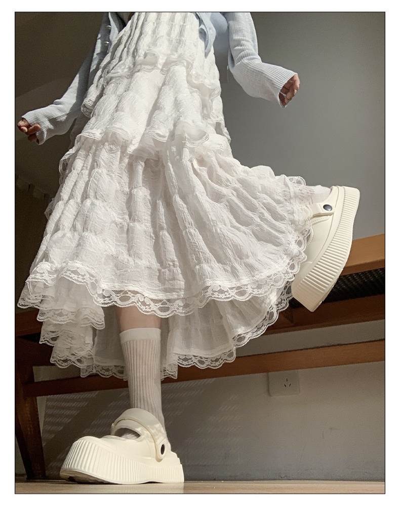 温柔甜美蕾丝半身裙女 蓬蓬裙