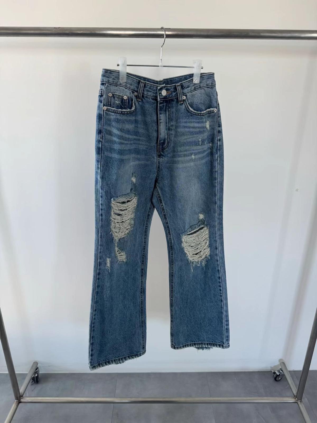 E19爛直腳牛仔褲