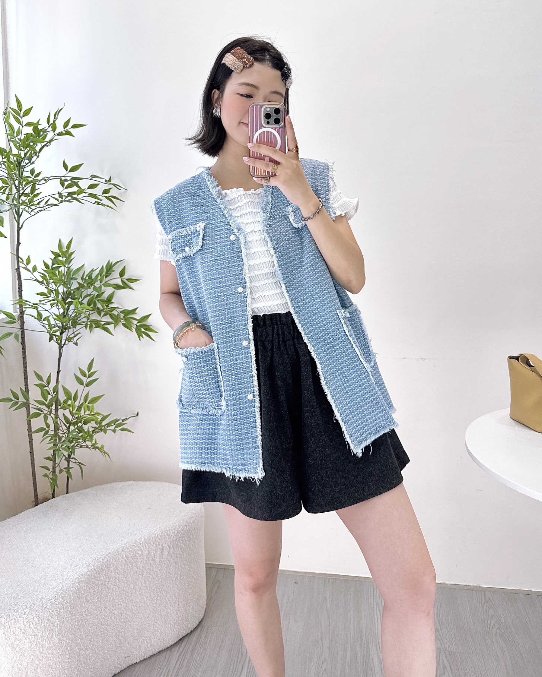 織紋soso牛仔背心外套 2色