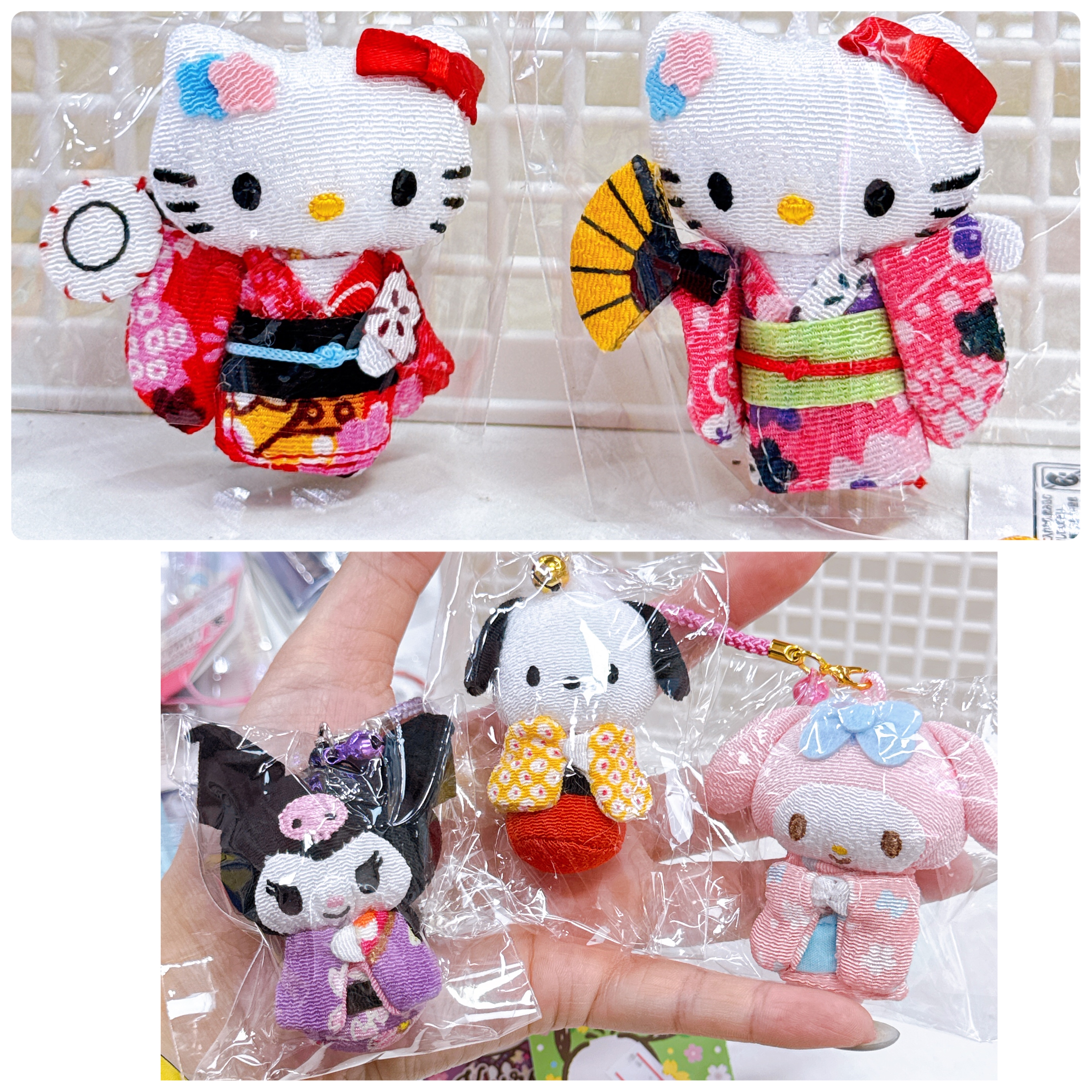 日本直送Sanrio和風絹布迷你鎖匙扣掛飾