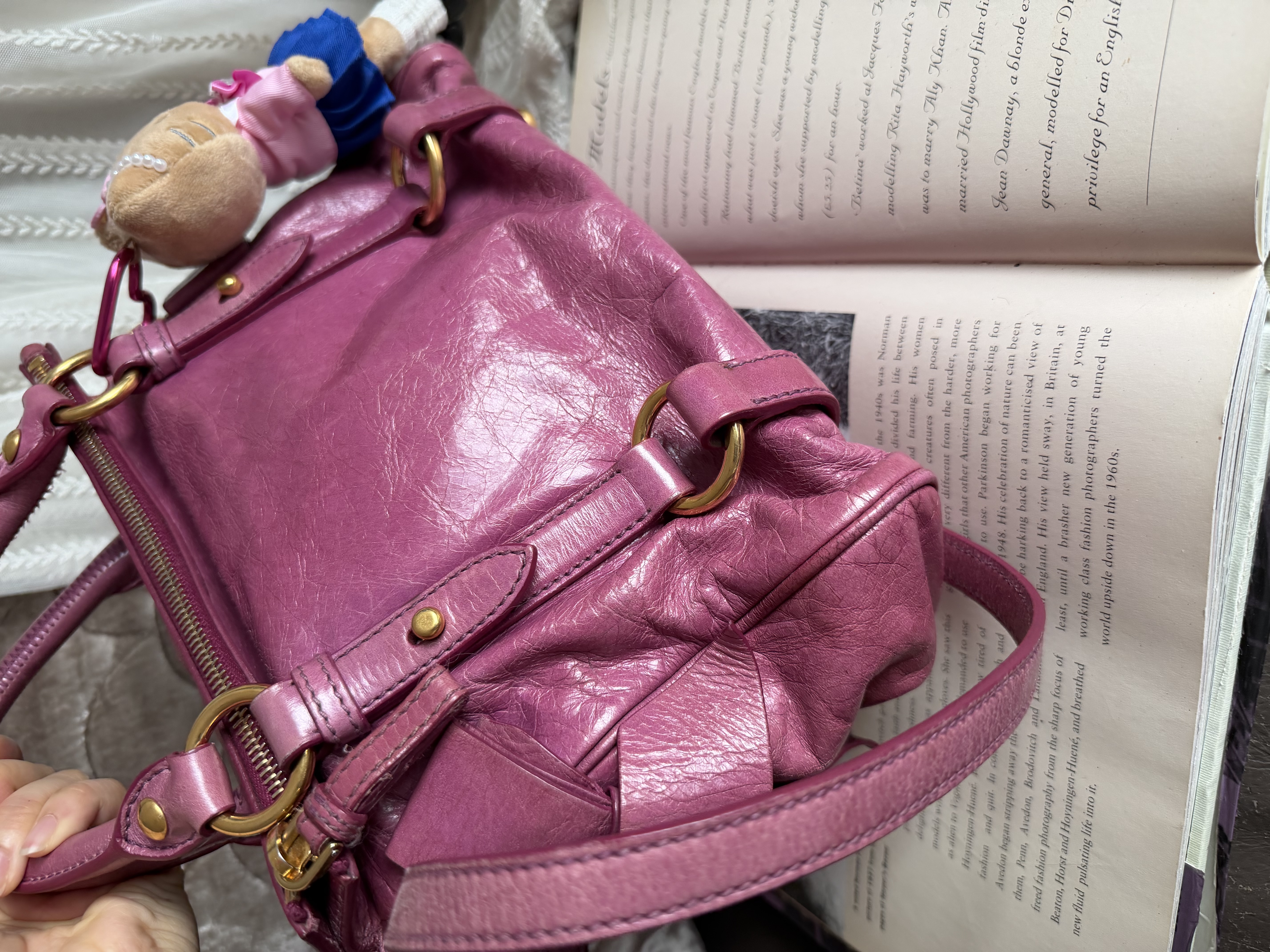 Miu miu pink vitello mini bow bag