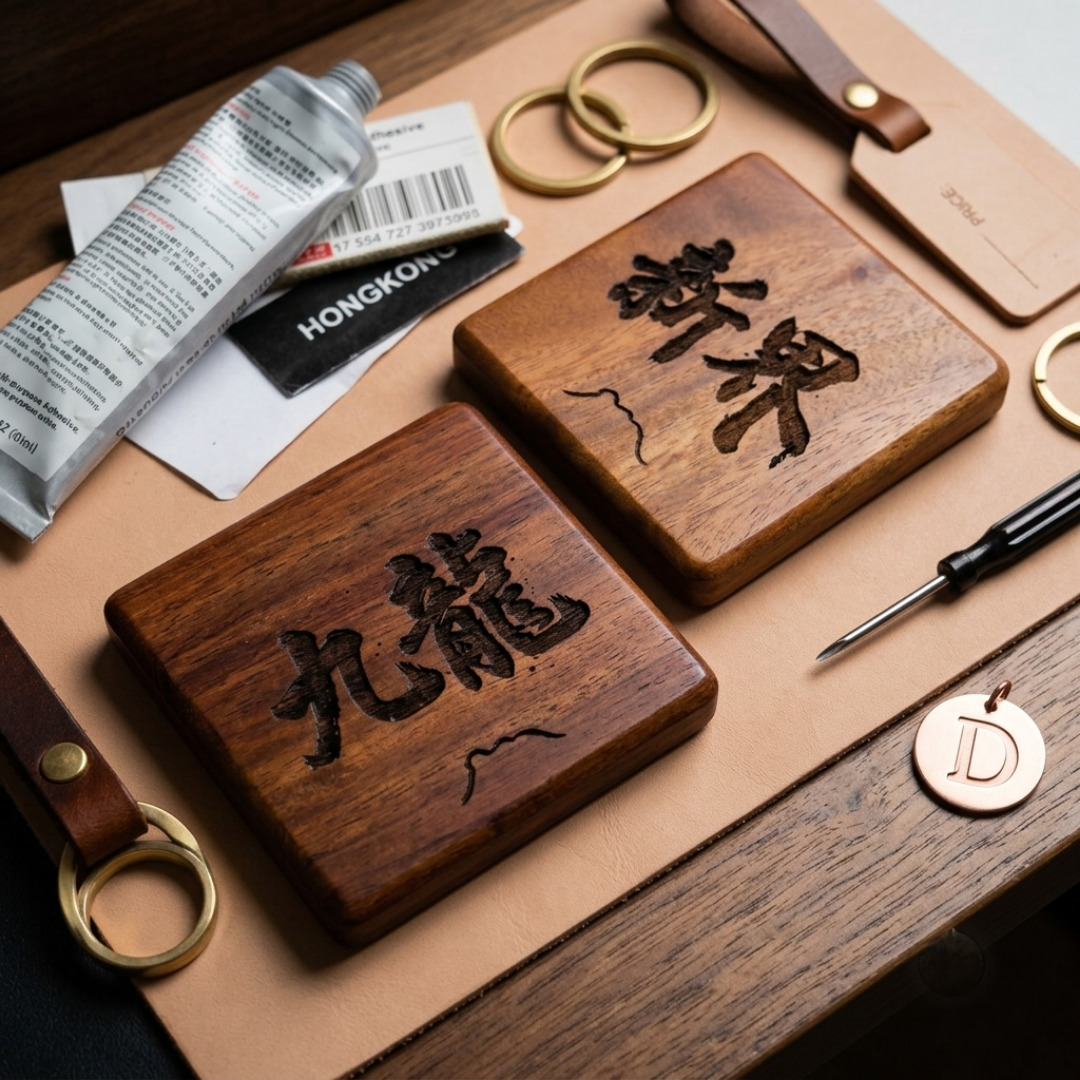Hongkonger 原木雕刻銘塊 / 杯墊