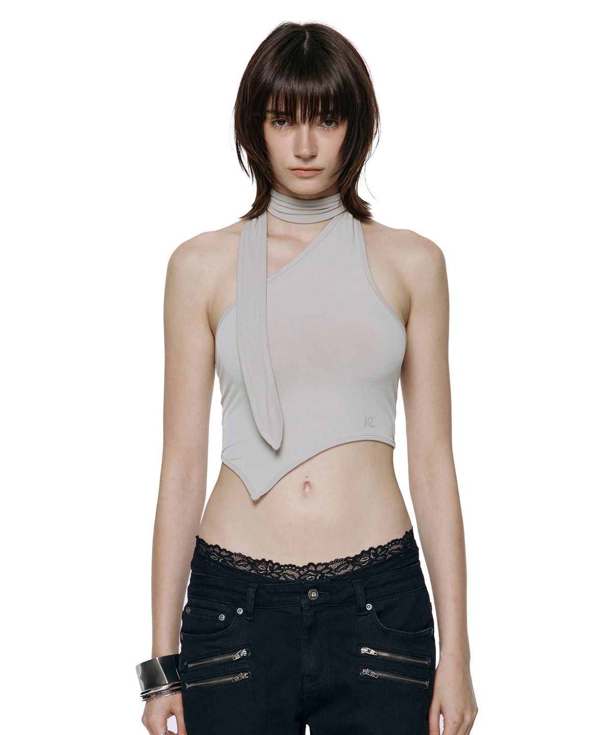 🇰🇷訂購｜ROCKCAKE 26SS｜Scarf Asymmetric Sleeveless 2色 