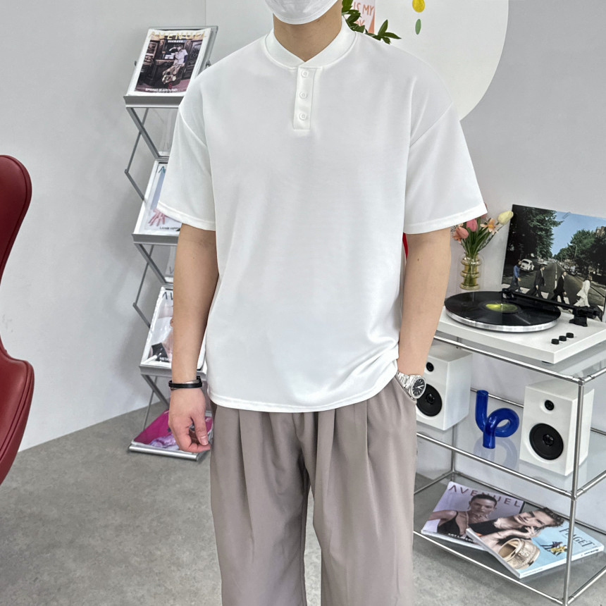 BEST | 🇰🇷亨利領3鈕扣Tee 