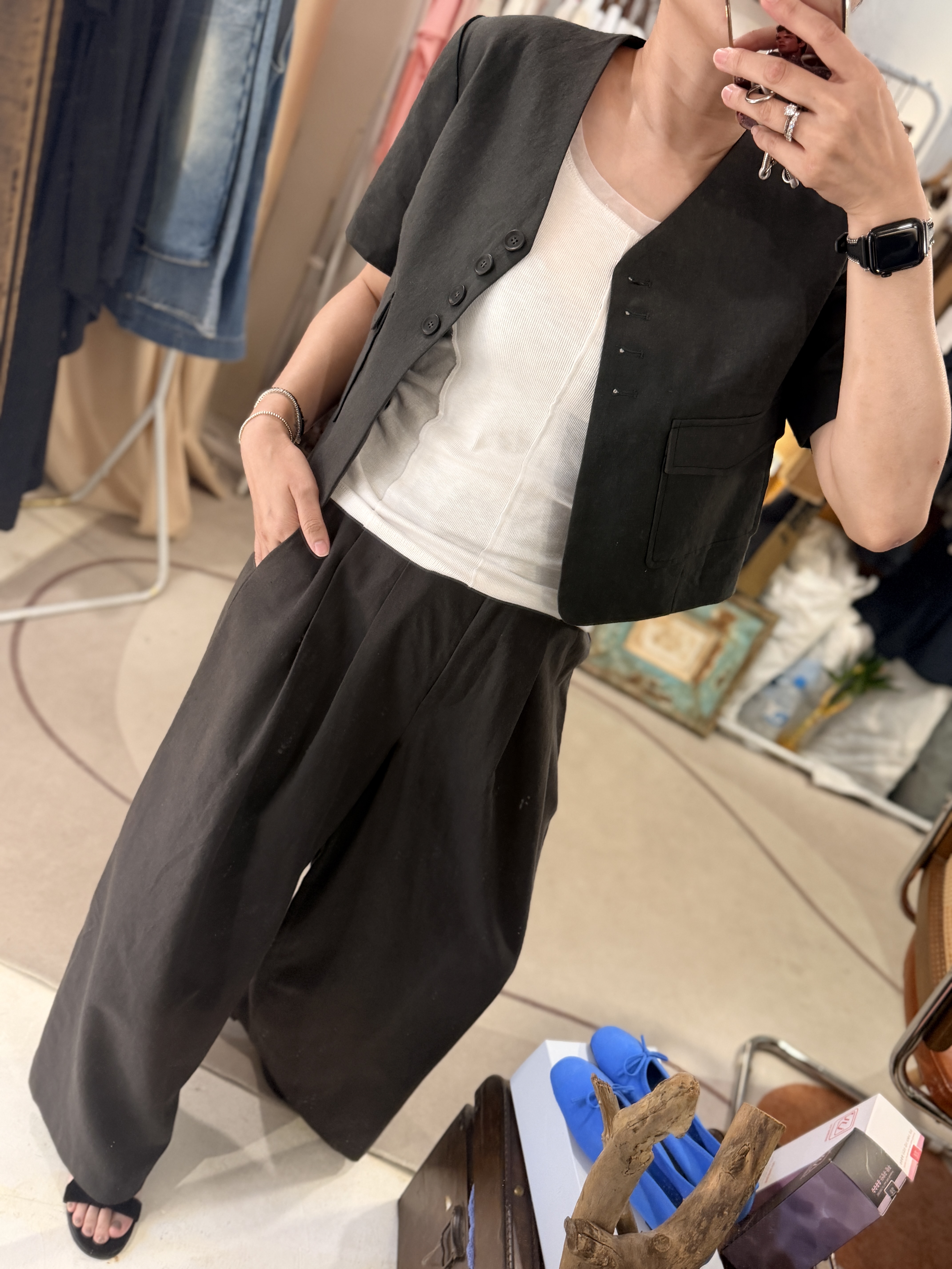 Linen shortest jacket
