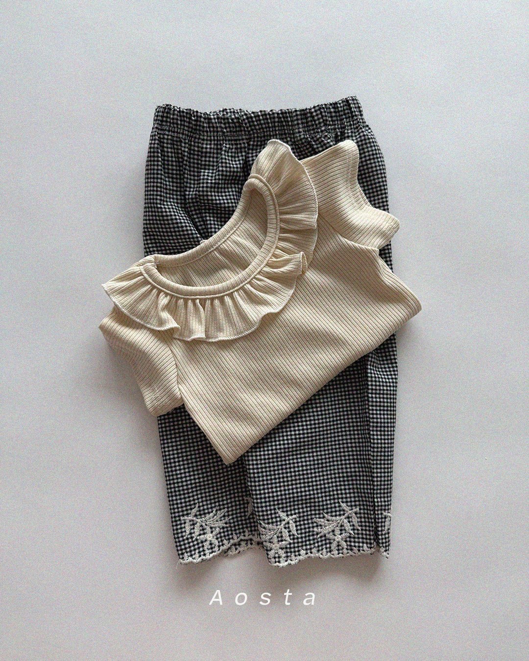 Aosta | lace pants (Ivory/Check 2XL(100-115)