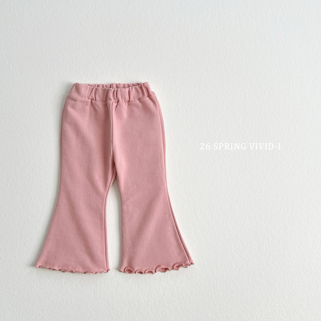 🌸預訂 韓國直送🌸🇰🇷VIVIDI四色純色毛圈花邊喇叭褲