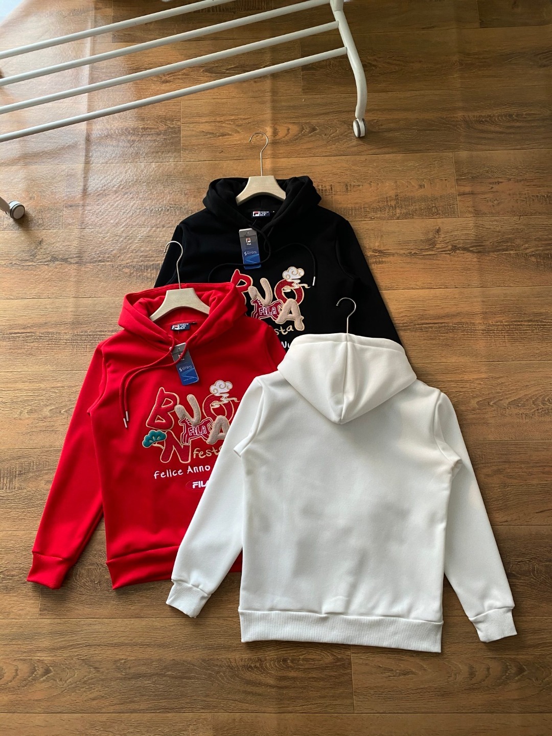 FILA 新年款時尚加絨連帽衛衣