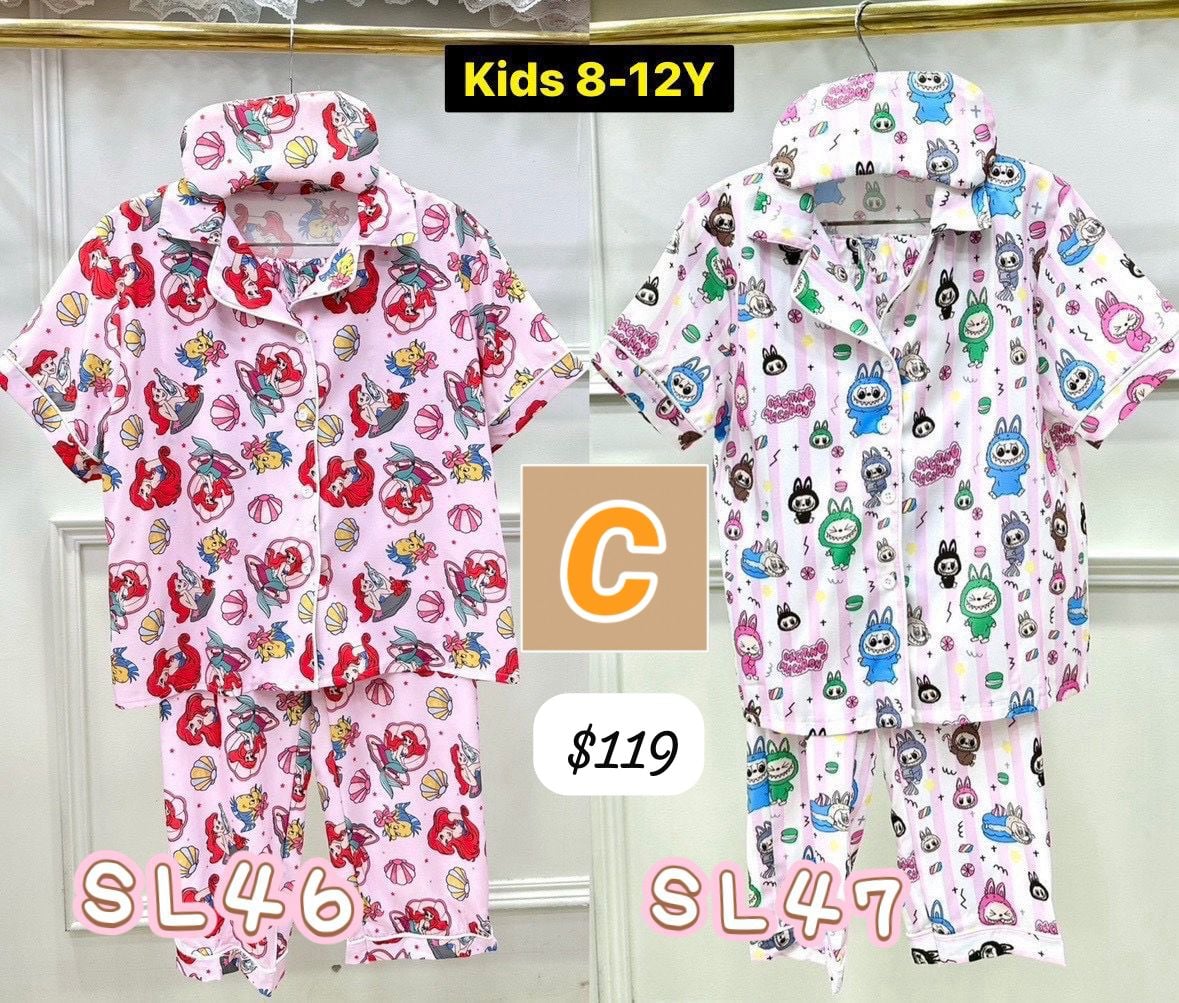 C-2604-泰國直送真絲睡衣兒童版-6月初到