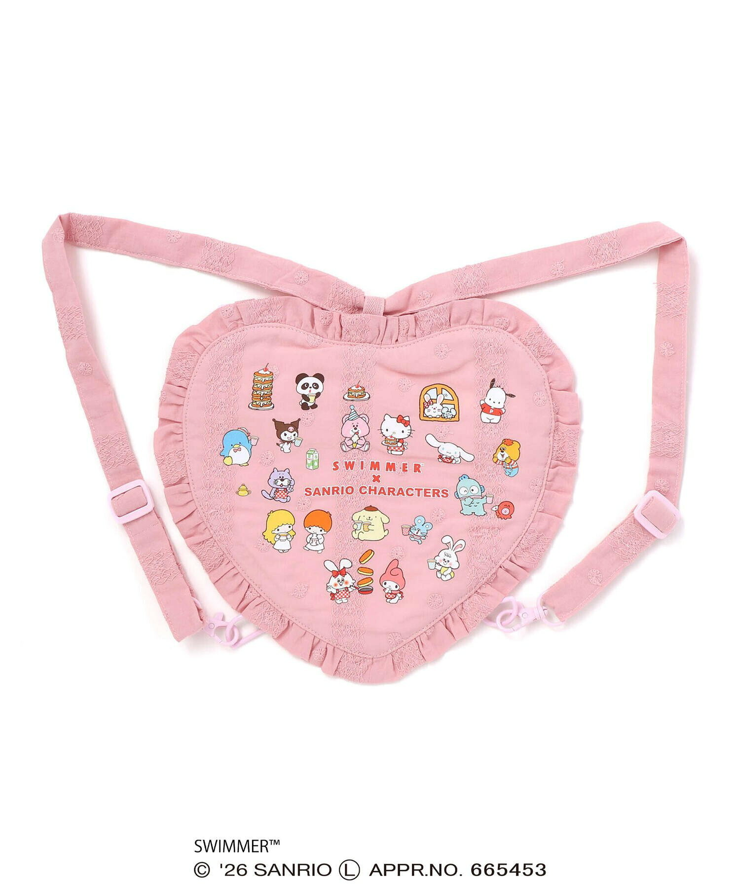 🇯🇵預訂 日本直送🇯🇵Slap Slip x Swimmer x Sanrio系列兩色人物印花荷葉邊愛心背包