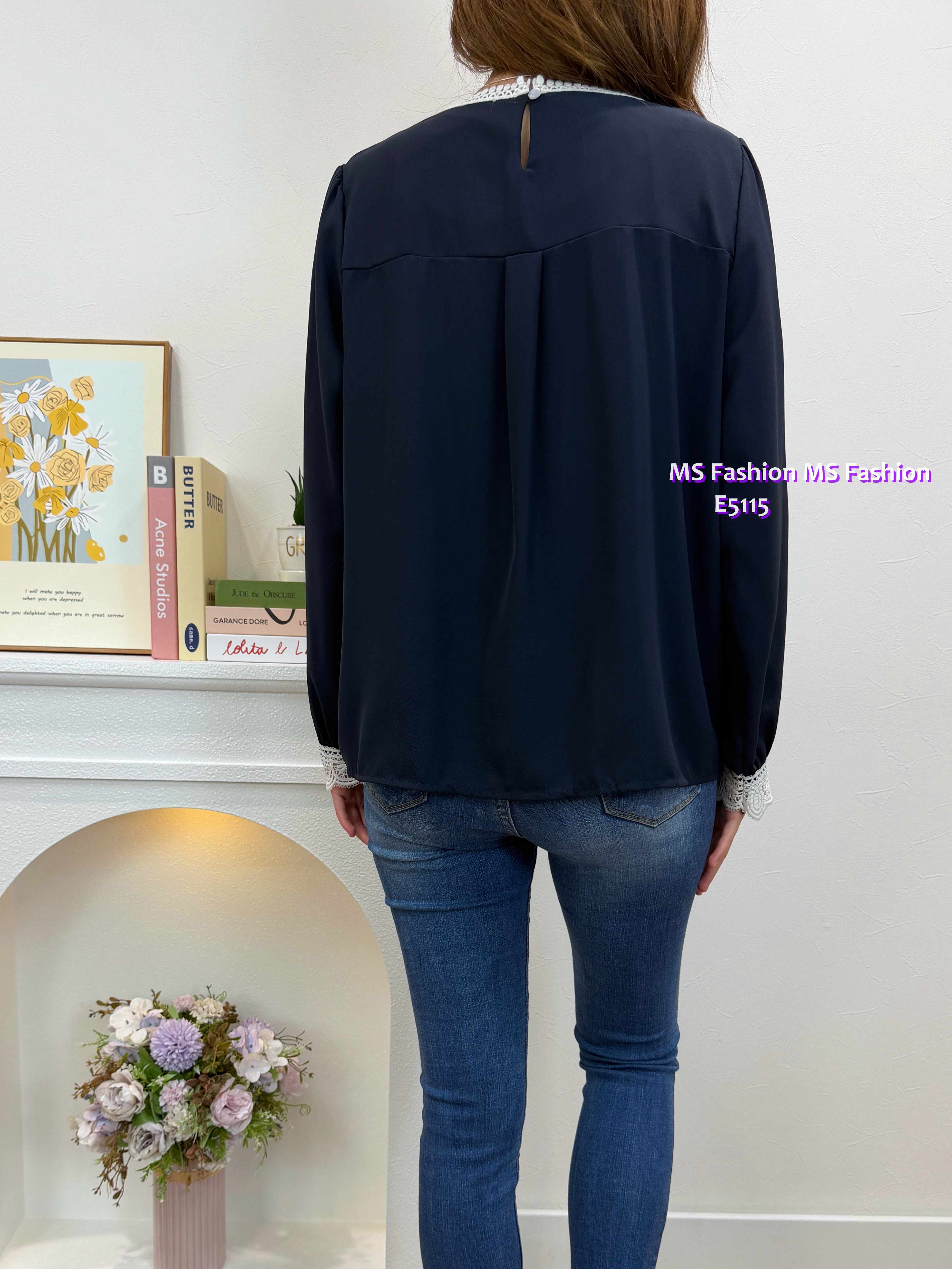 E5115 拼麻花lace top