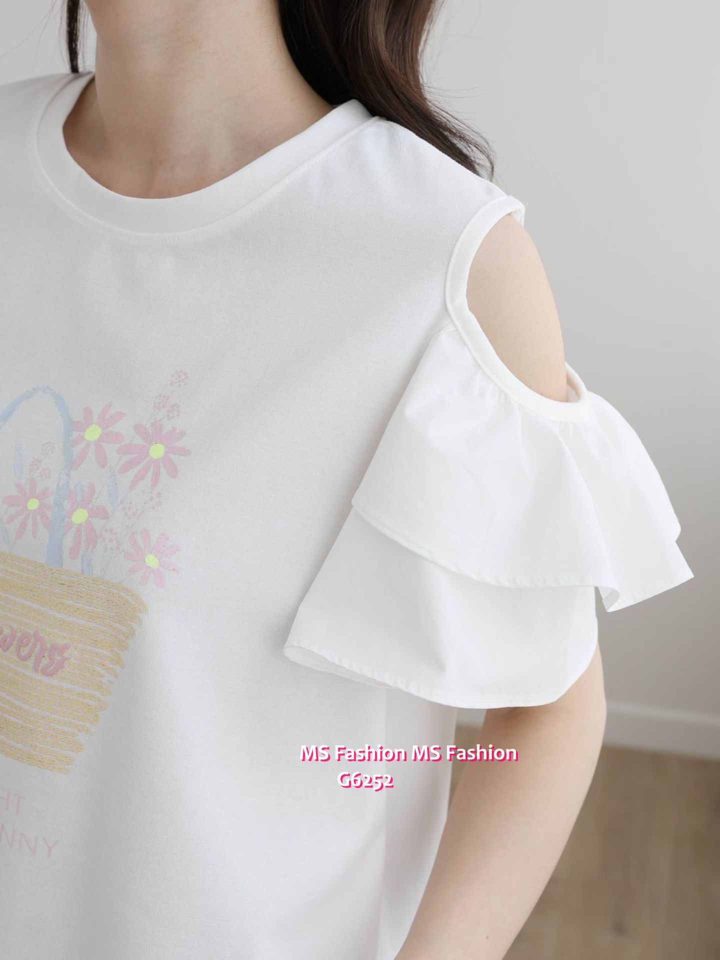 G6252 韓國🇰🇷靚print露肩top