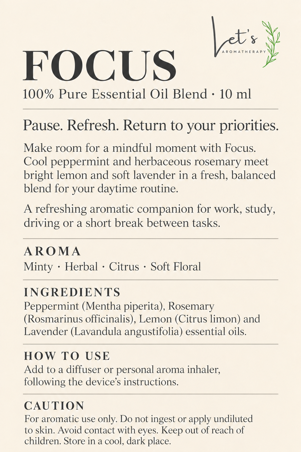 Focus Essential Oil Blend 10ml