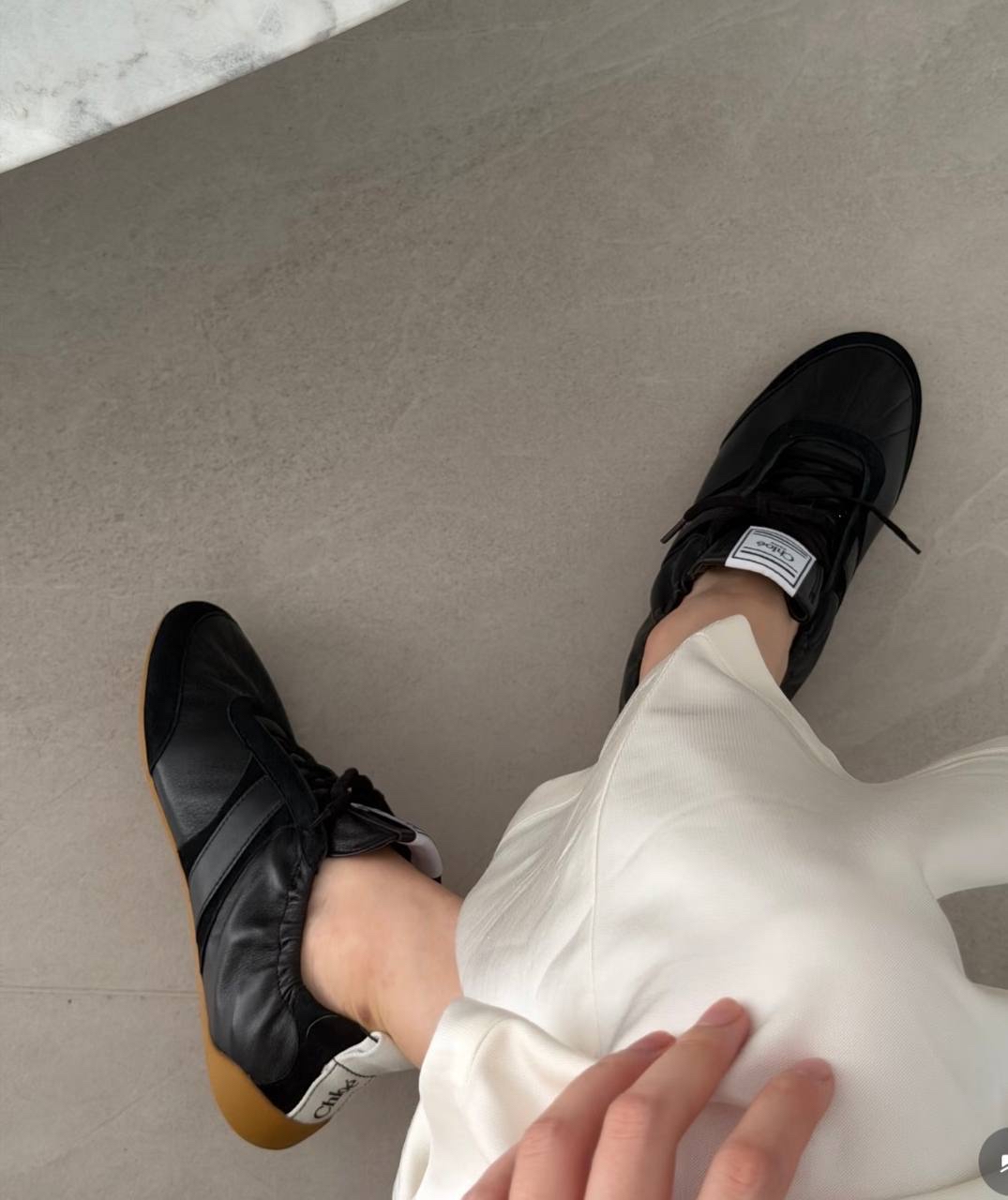 限時優惠✨訂貨🍒Chloe kick sneaker  🔖Size 35/36/37/38/39/40  黑武士色🖤🩶跟黑色白色鞋帶替換