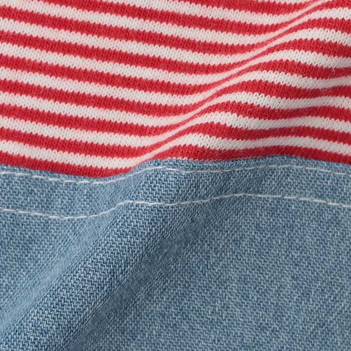 🇯🇵預訂 日本直送🇯🇵Petit Main三色動物刺繡條紋吊帶口袋短袖連身服