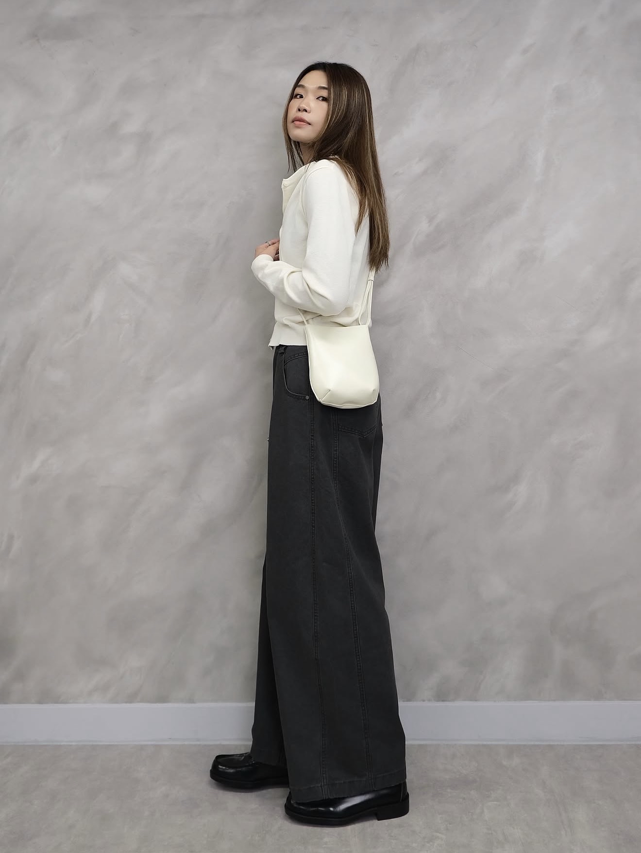 High-Waisted Wide-Leg Chino Pants #pt81