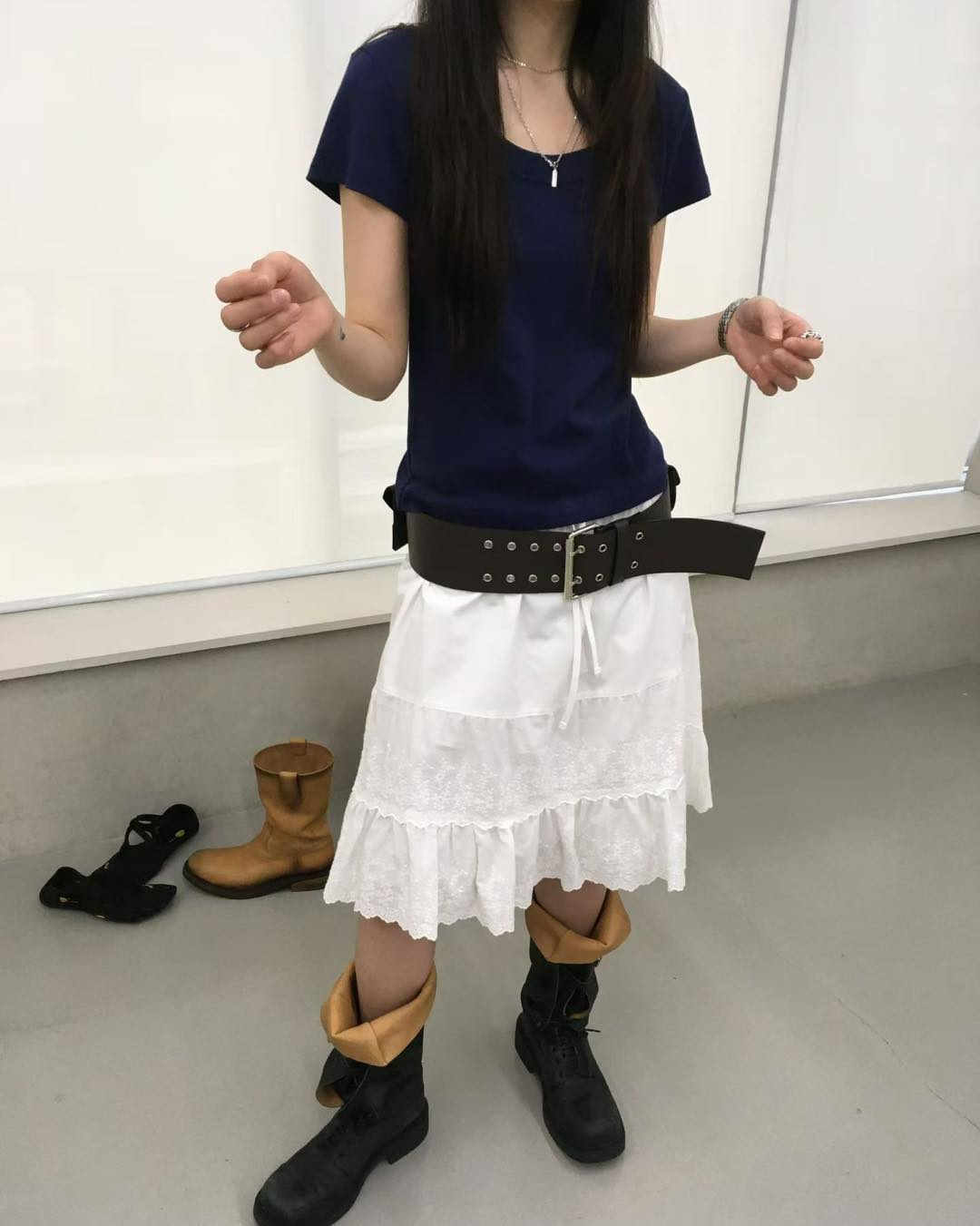 綉花棉料蛋糕短裙