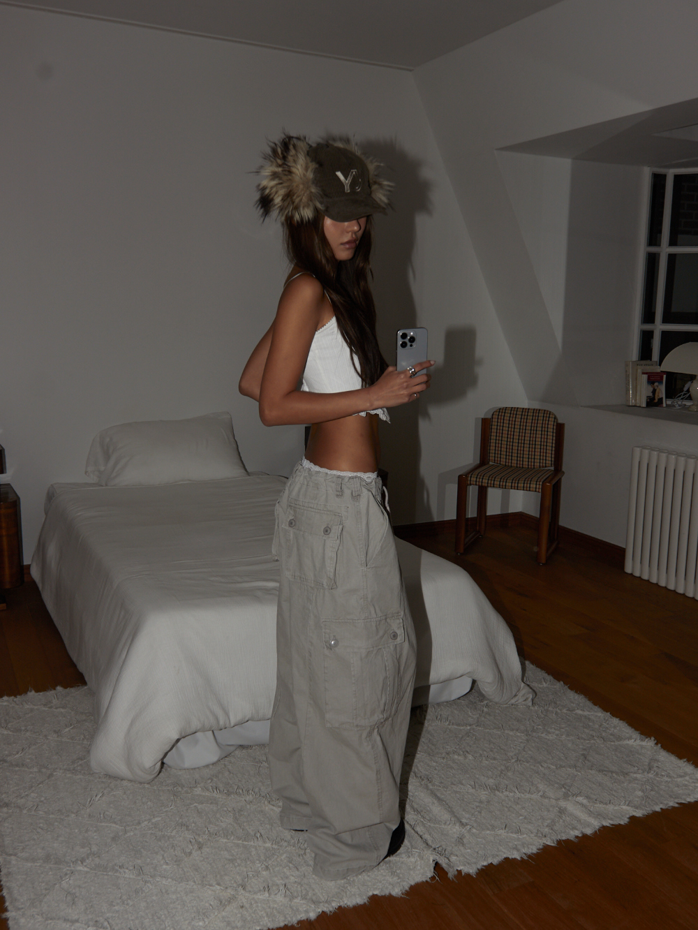 Drawstring Cotton Cargo Pants