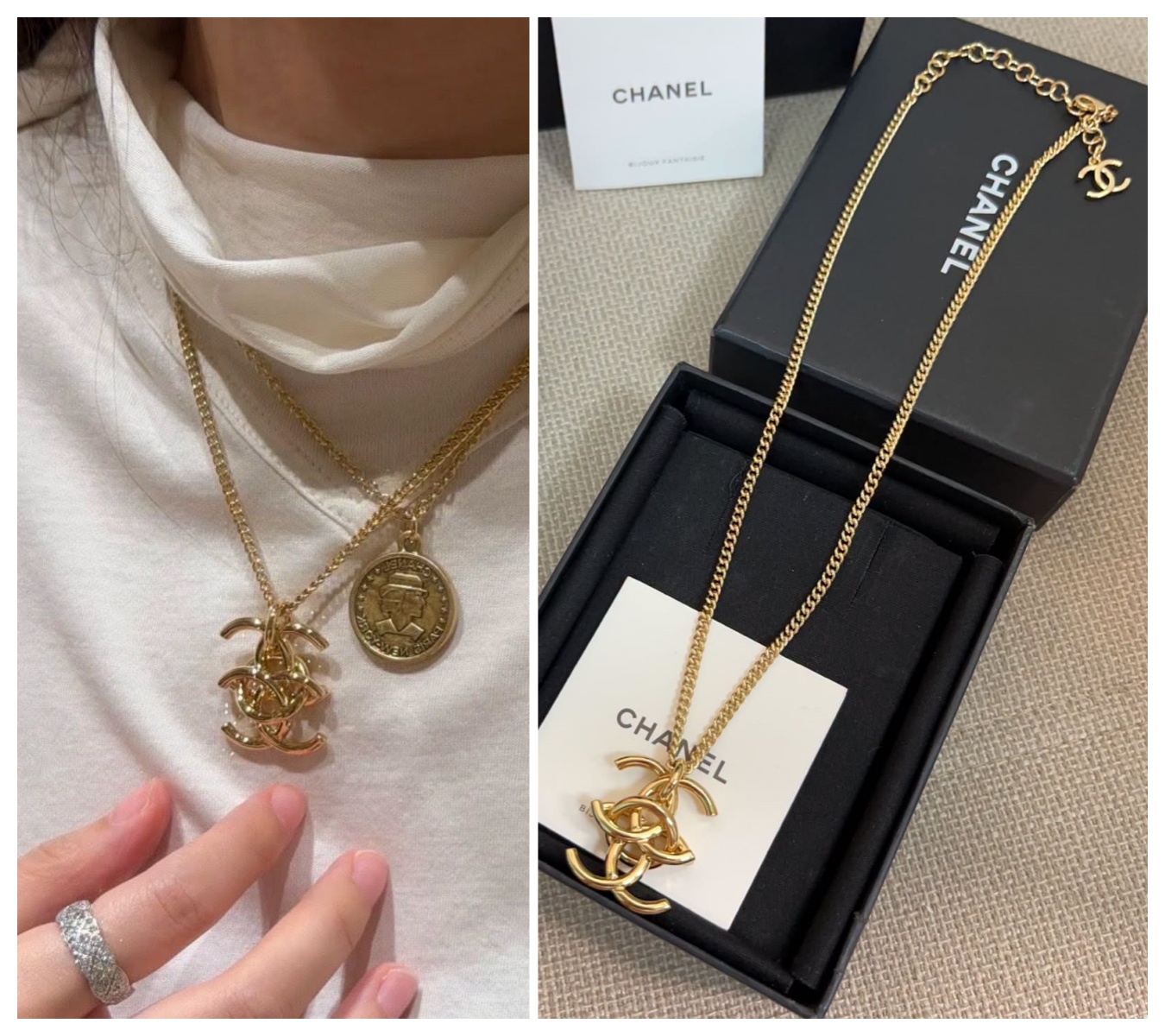 【原單】Chanel 連體金CC項鍊
