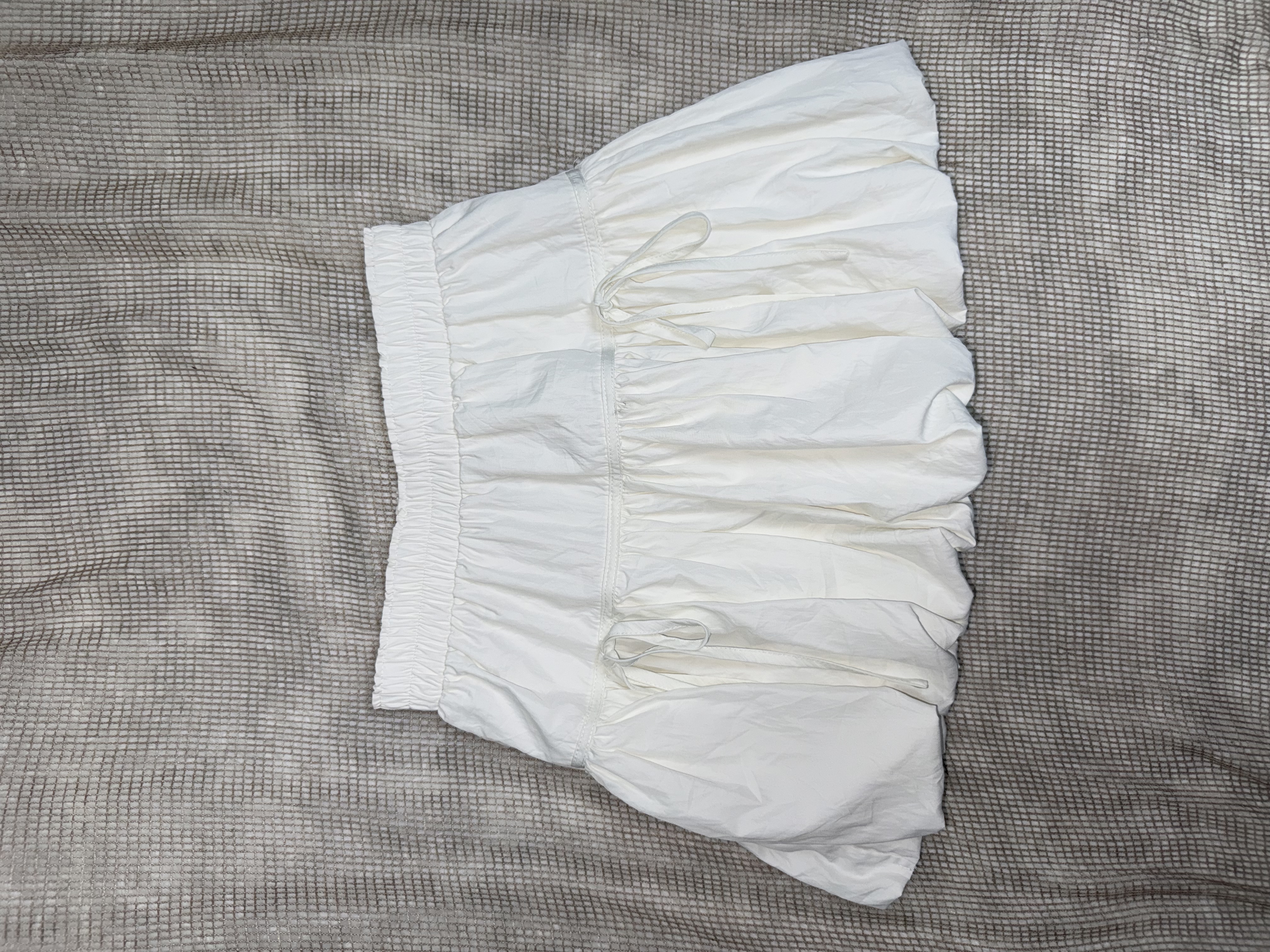 Balletcore White Bubble Mini Skirt with Bows
